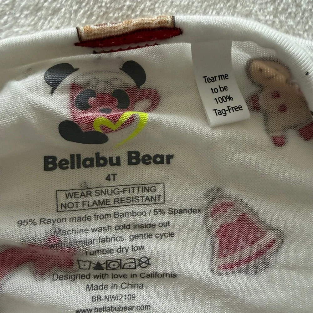 Bellabu Bear Kids 4T Christmas Pajamas‎ Sleepwear Nightgown Set